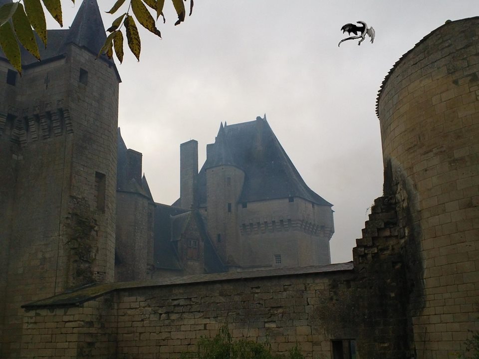 North view with dragon sculpture