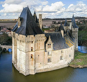 Drone view of Chateau de Cherveux
